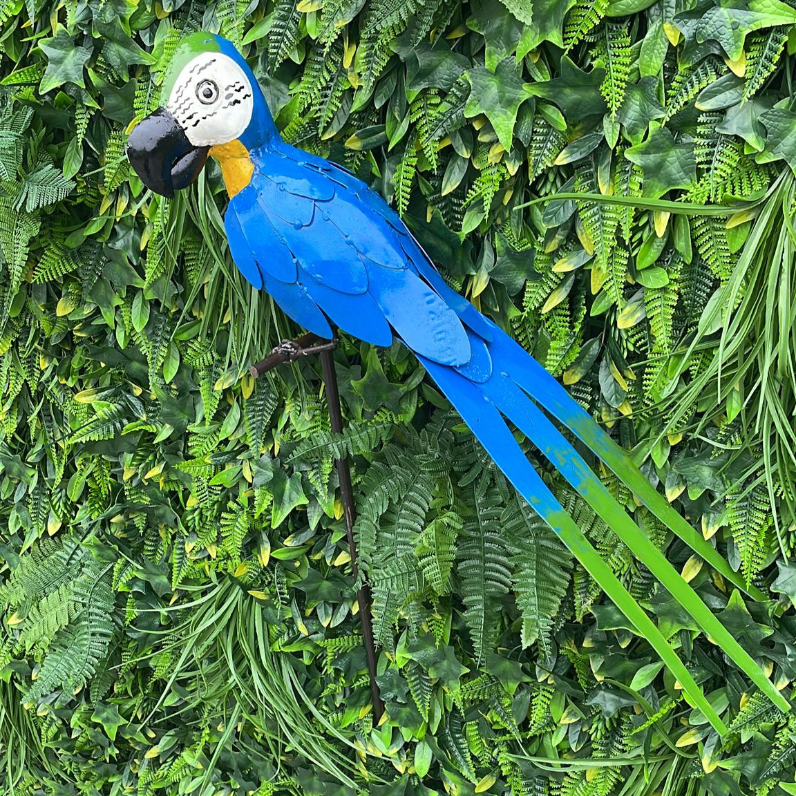 Perched Parrot Metal Sculptures