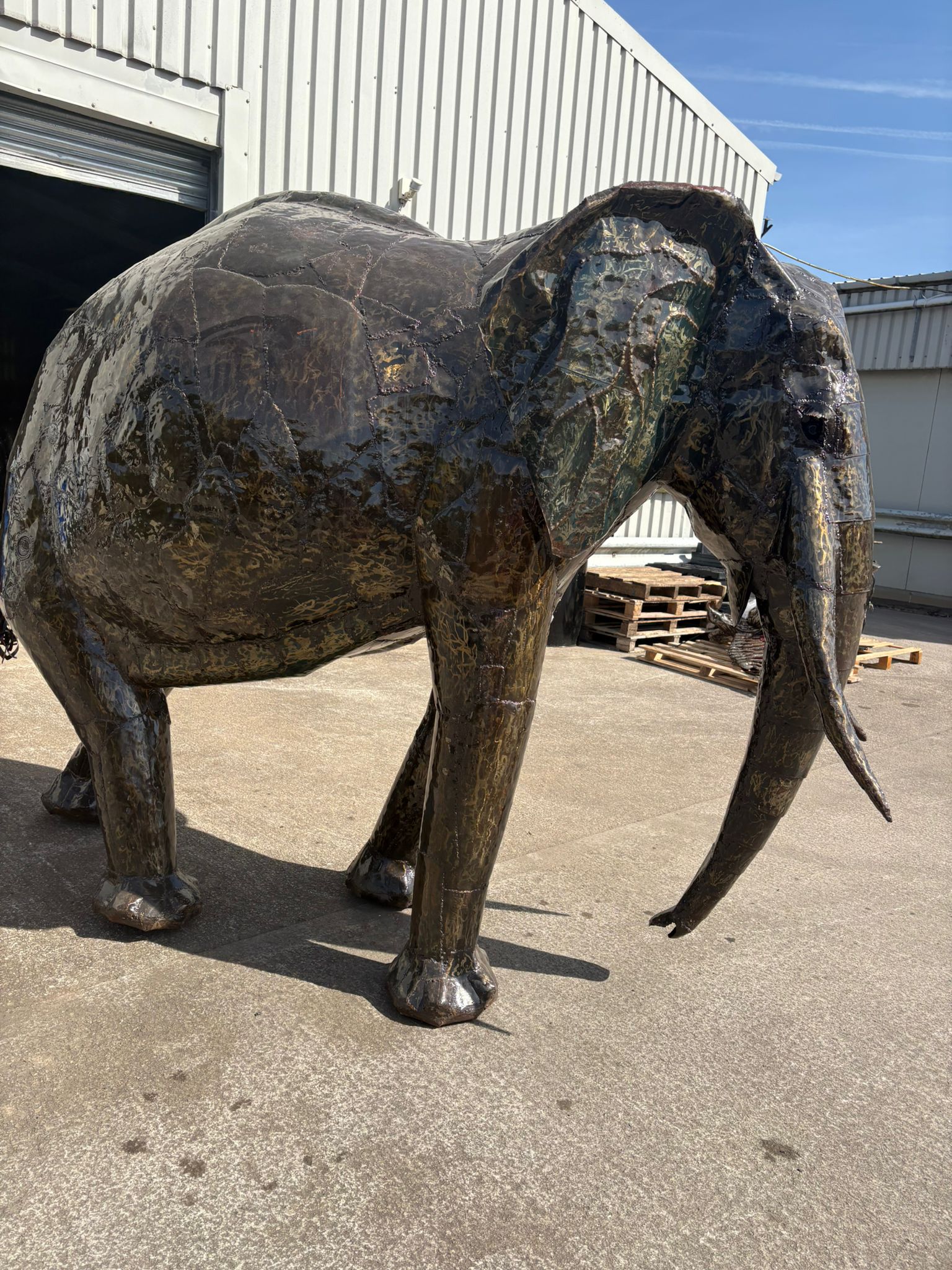 Elephant Metal Sculpture 7ft