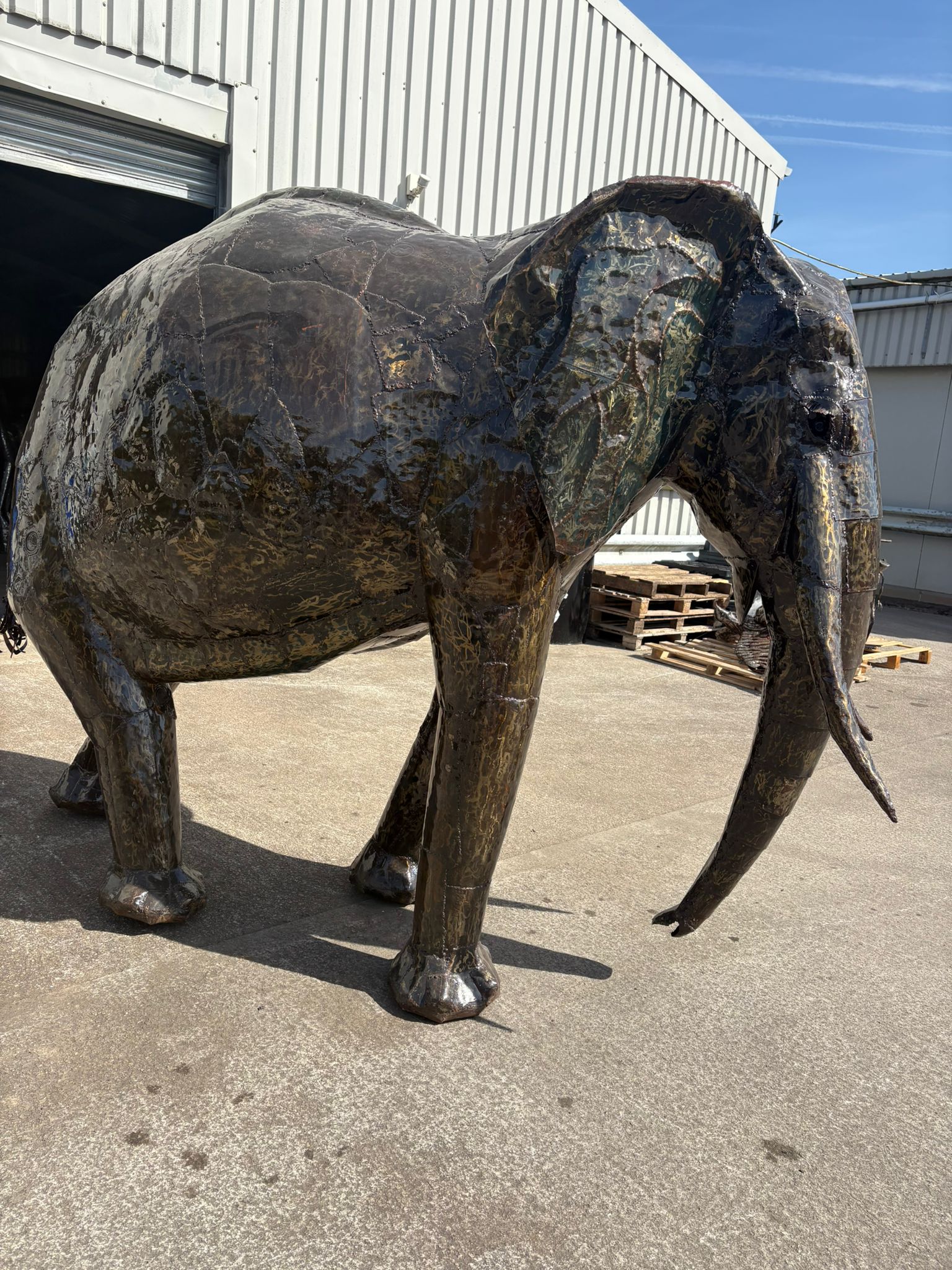 Elephant Metal Sculpture 7ft