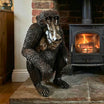 Sitting Baboon Metal Sculpture