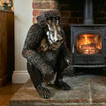 Sitting Baboon Metal Sculpture