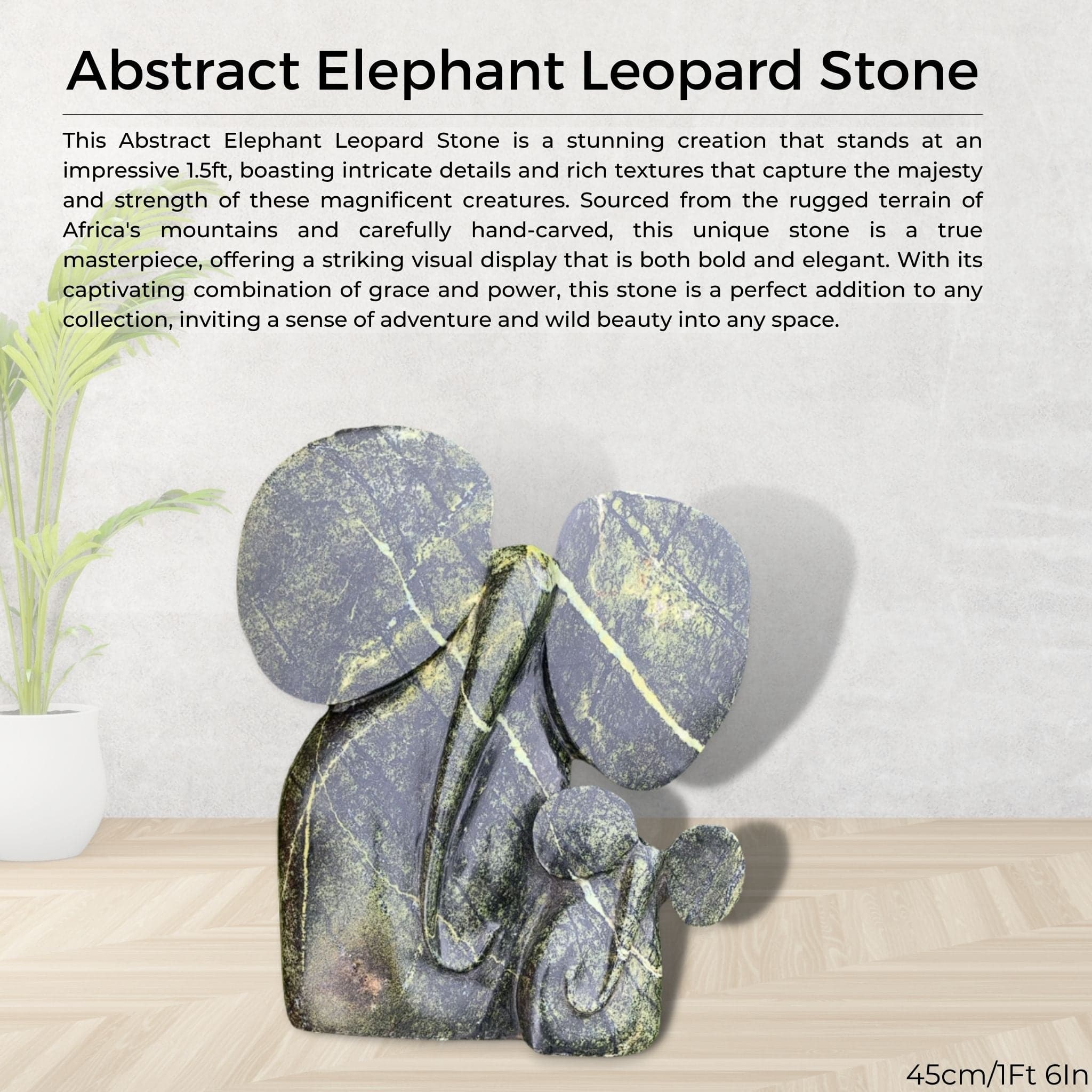 Abstract Elephant Leopard stone - Pangea Sculptures