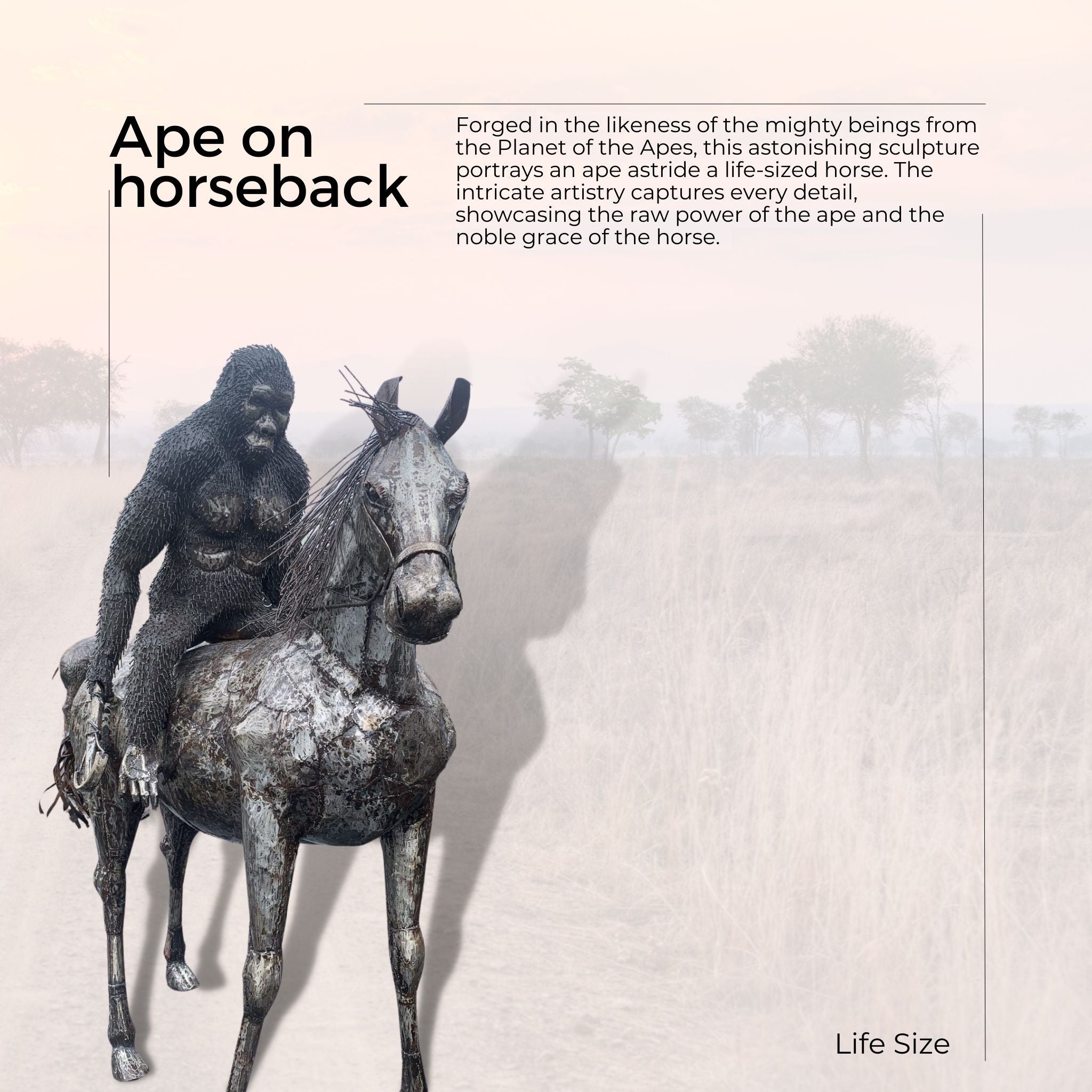Ape on Horseback - Pangea Sculptures