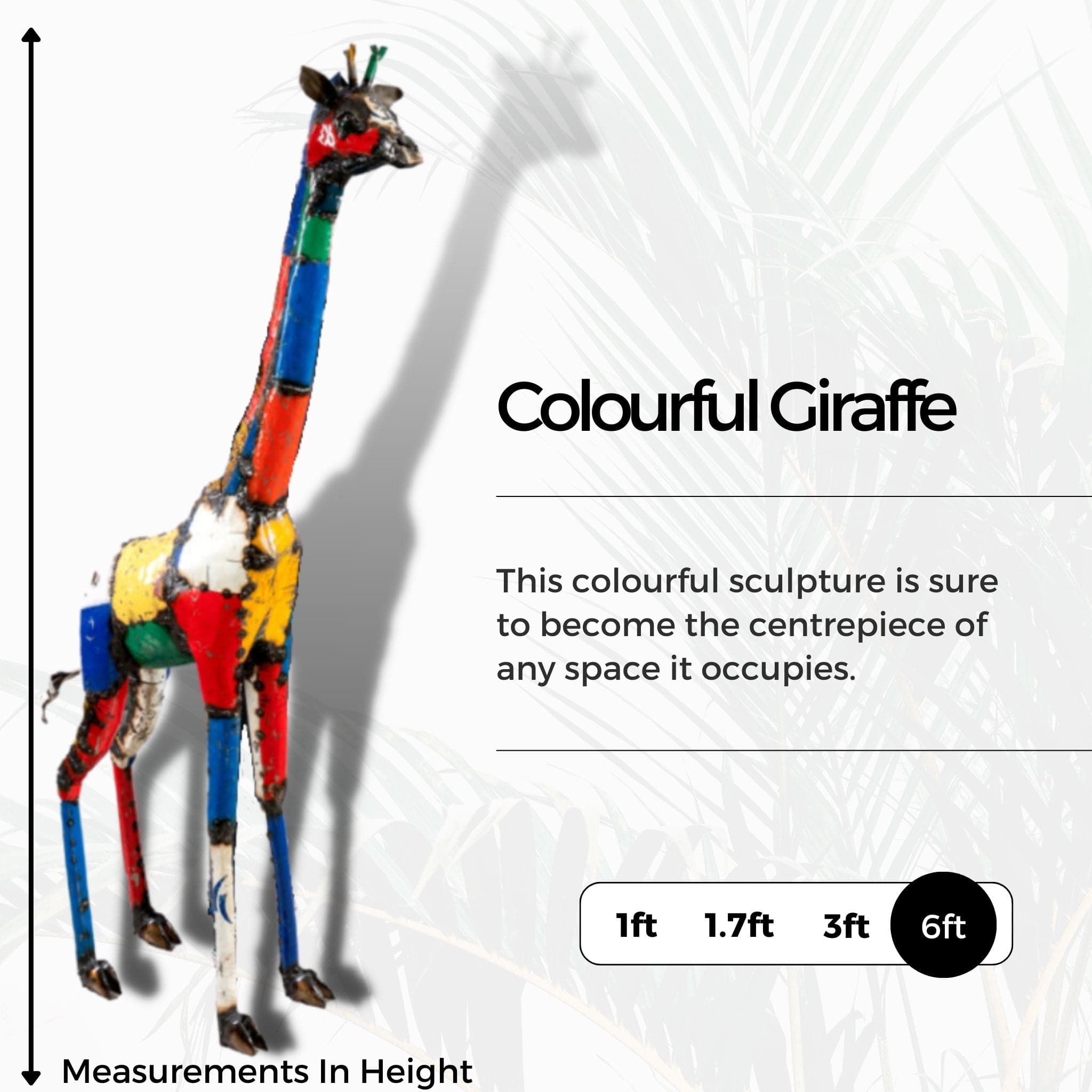 Colourful Giraffe - Pangea Sculptures