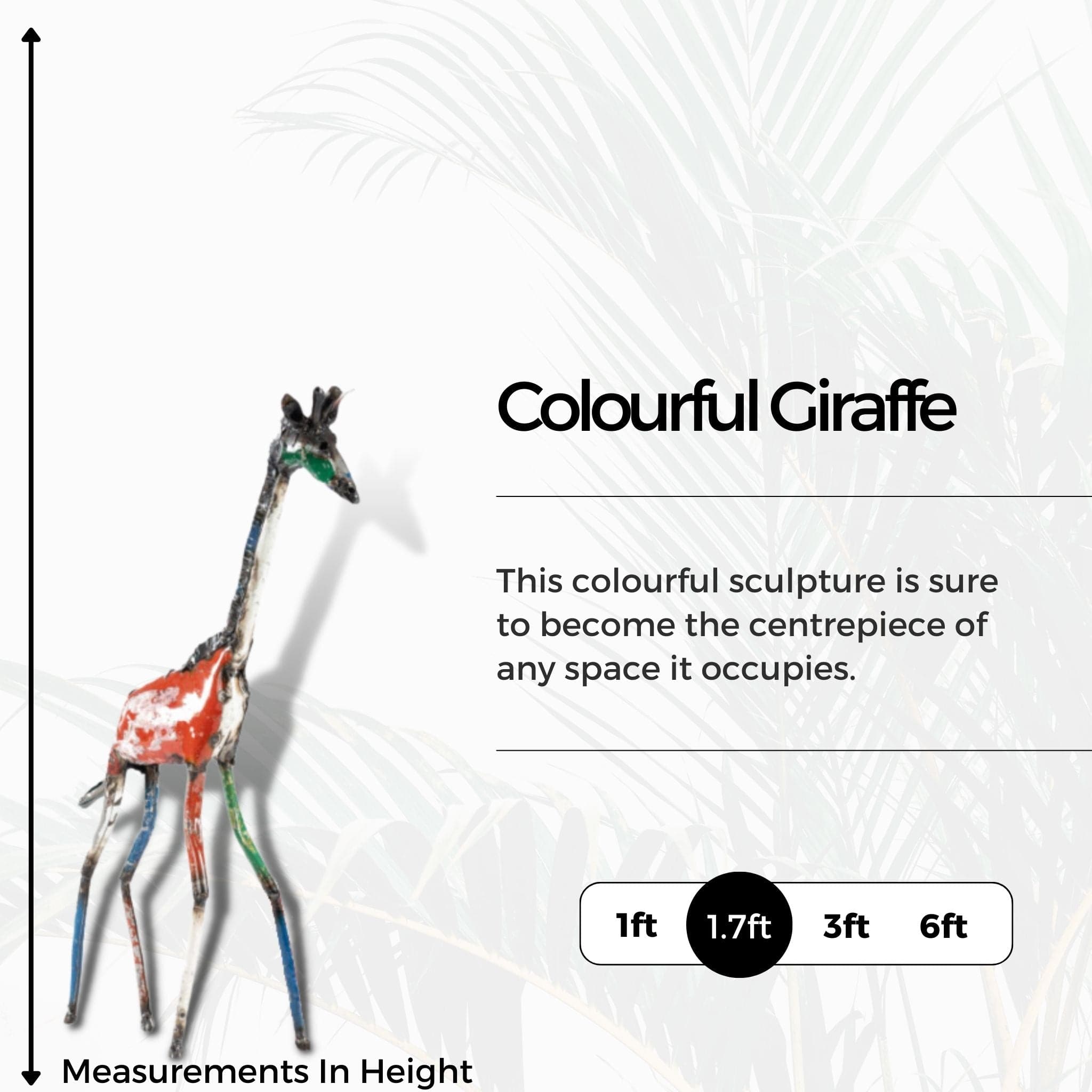 Colourful Giraffe - Pangea Sculptures
