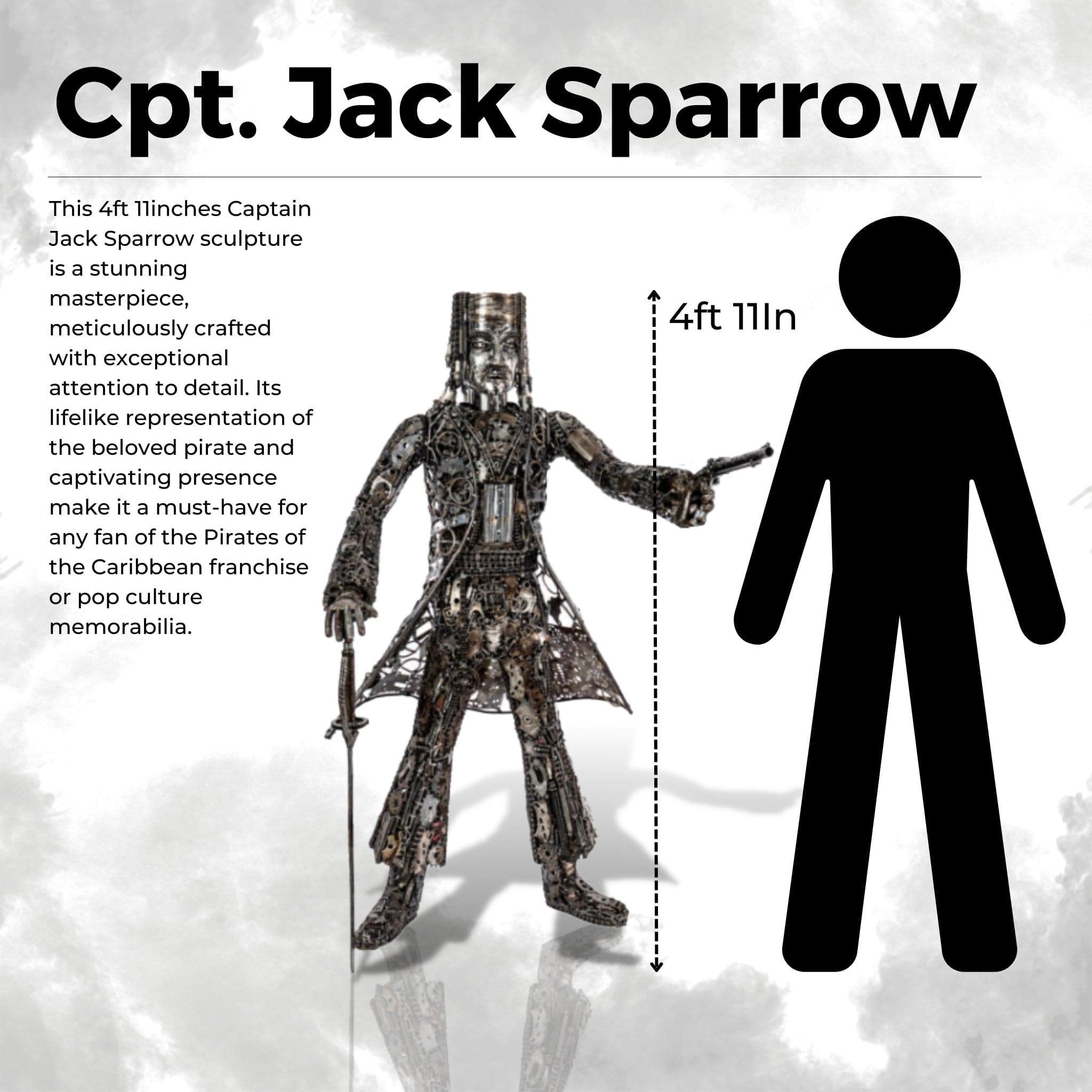 Cpt. Jack Sparrow - Life Size - Pangea Sculptures