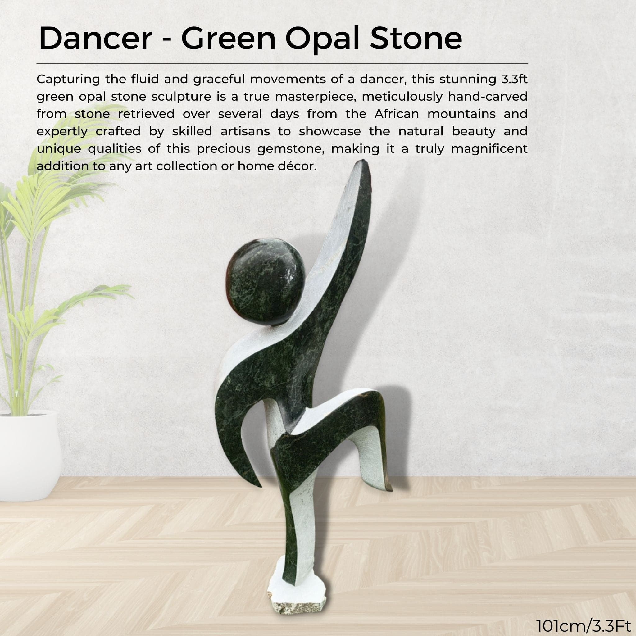 Dancer - Green Opel Stone - Pangea Sculptures