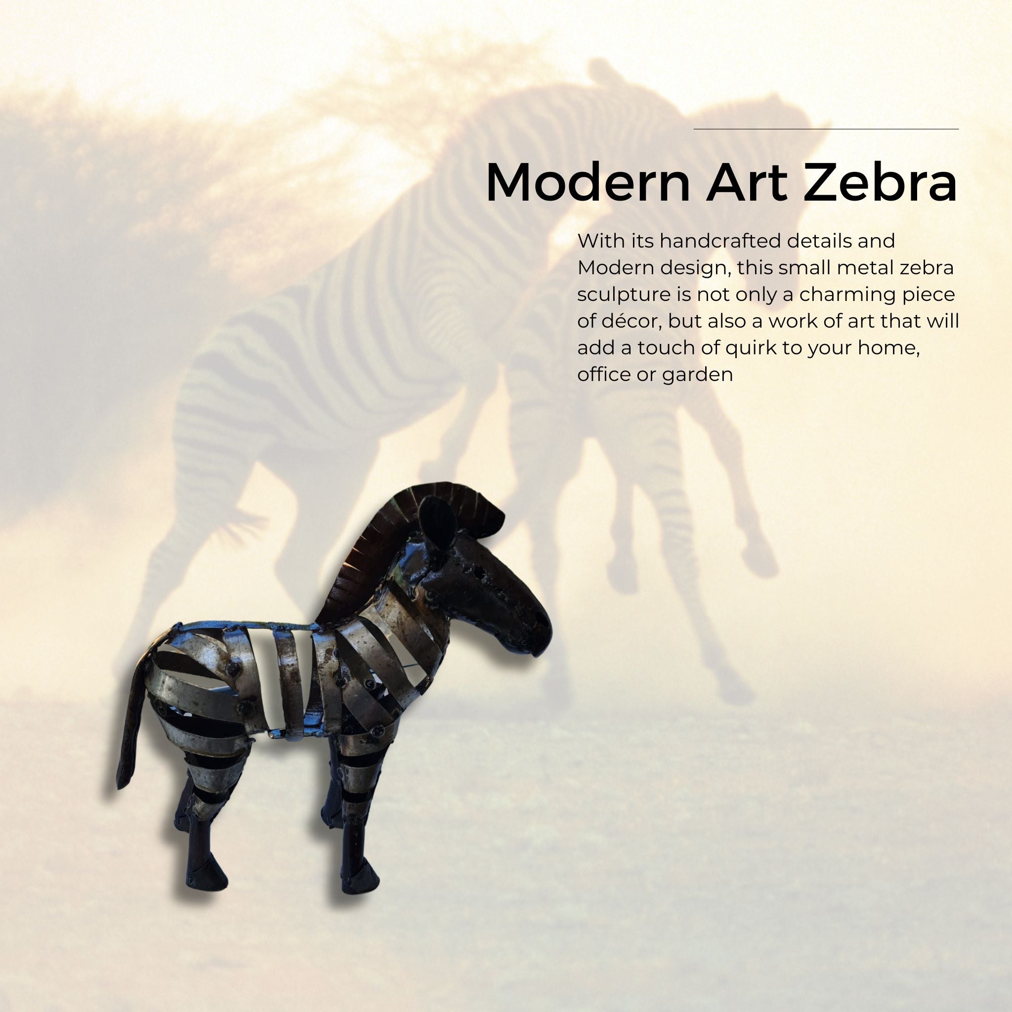 Modern Art Zebra - Pangea Sculptures