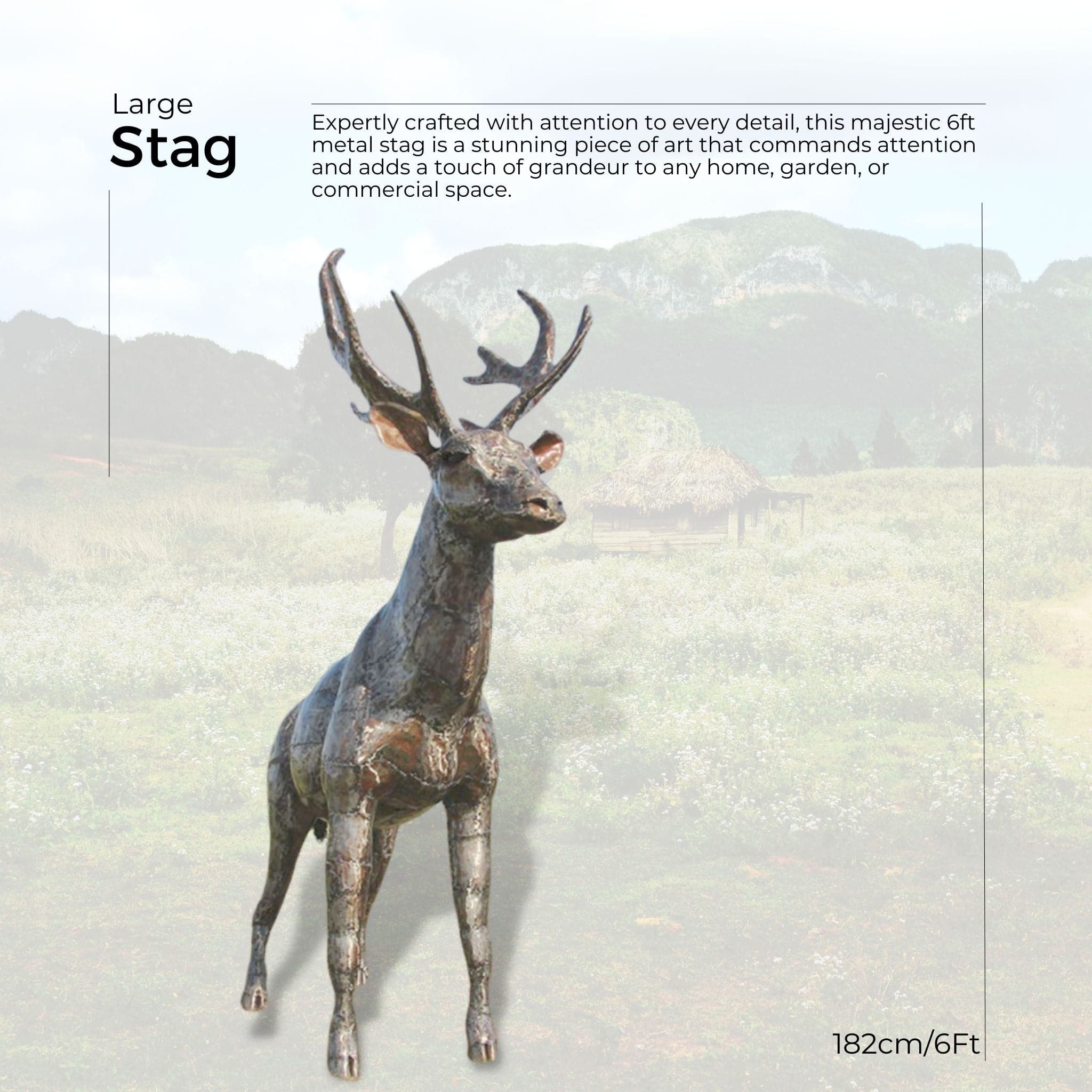 Natural Stag - Pangea Sculptures