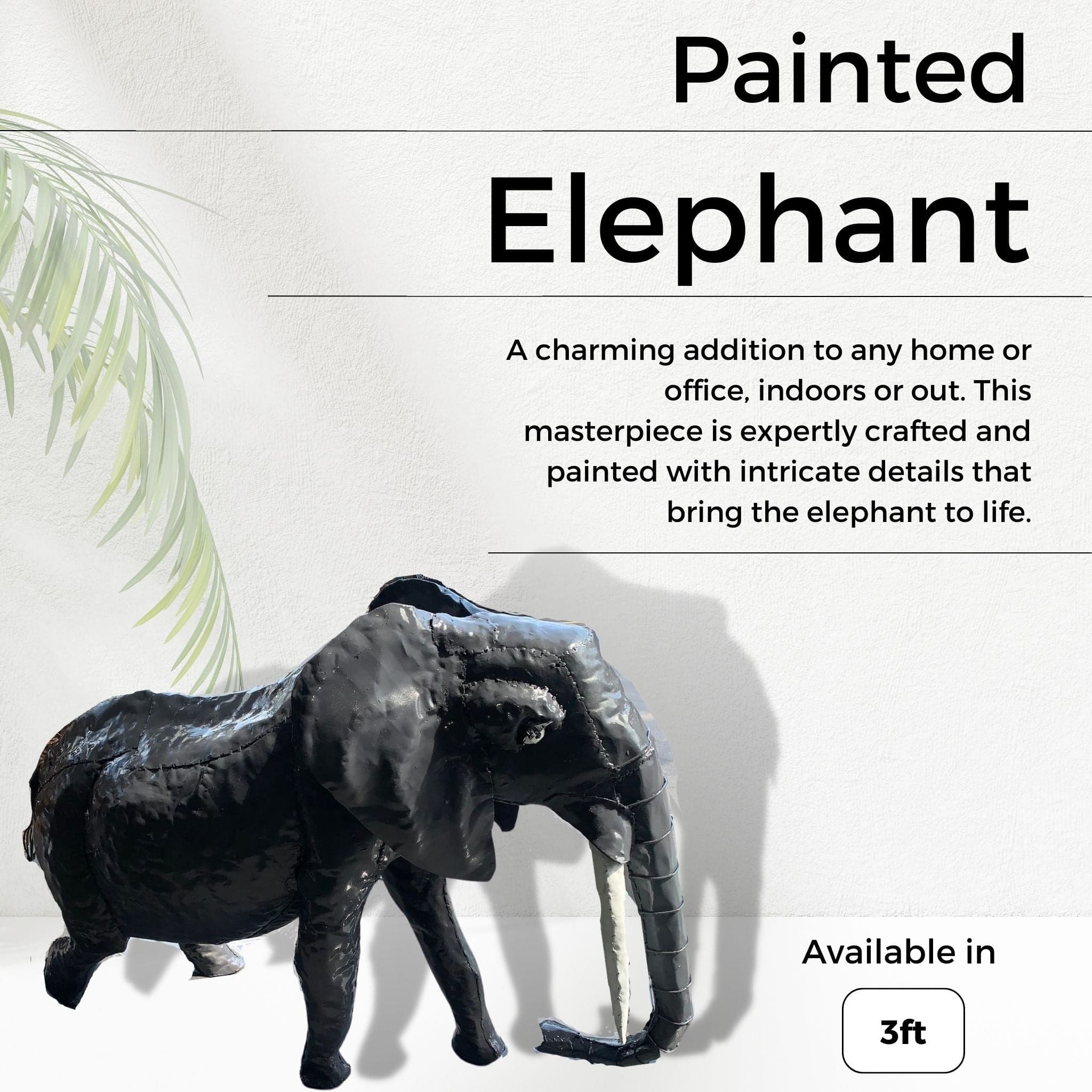 Painted Elephant - Pangea Sculptures