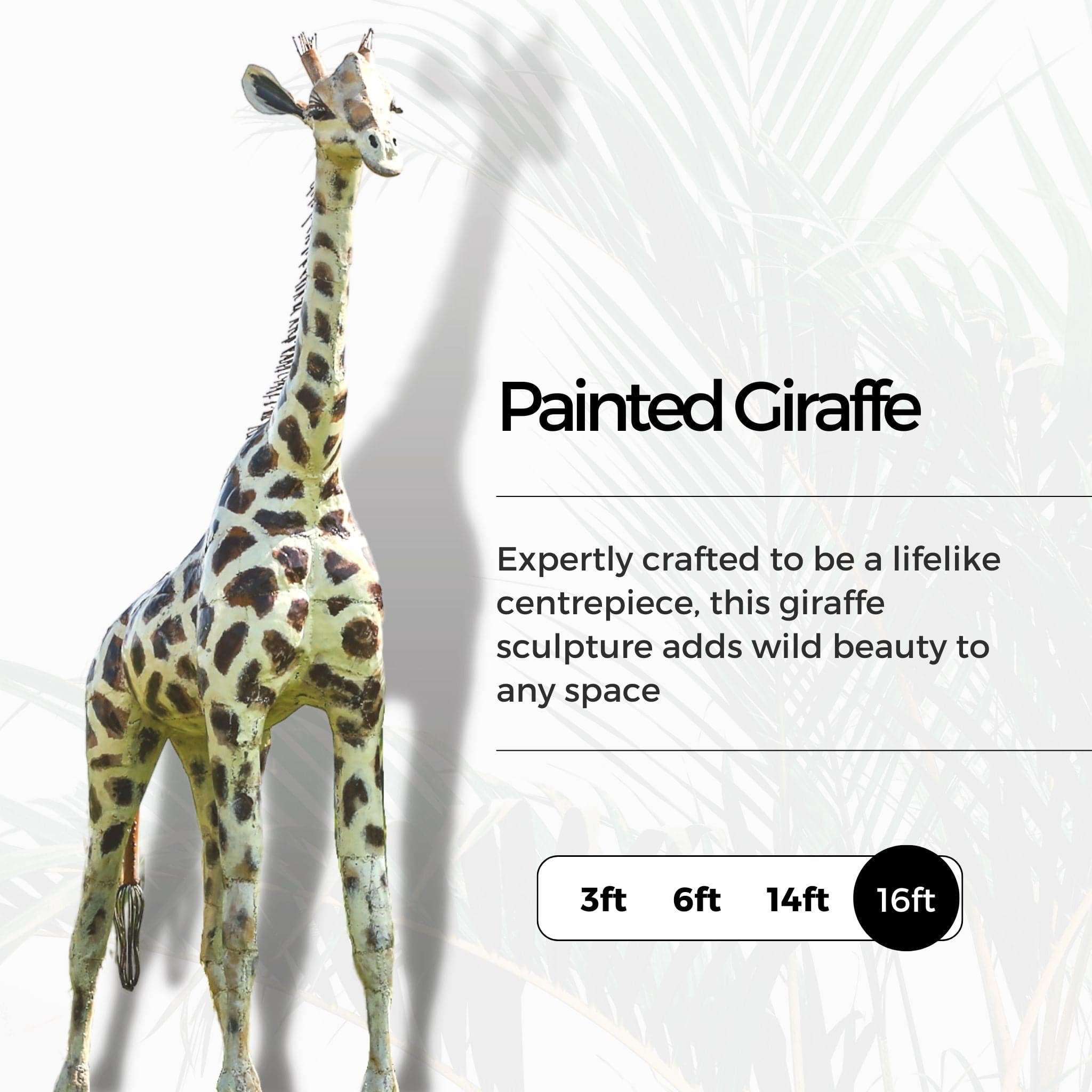 Painted Giraffe - Pangea Sculptures