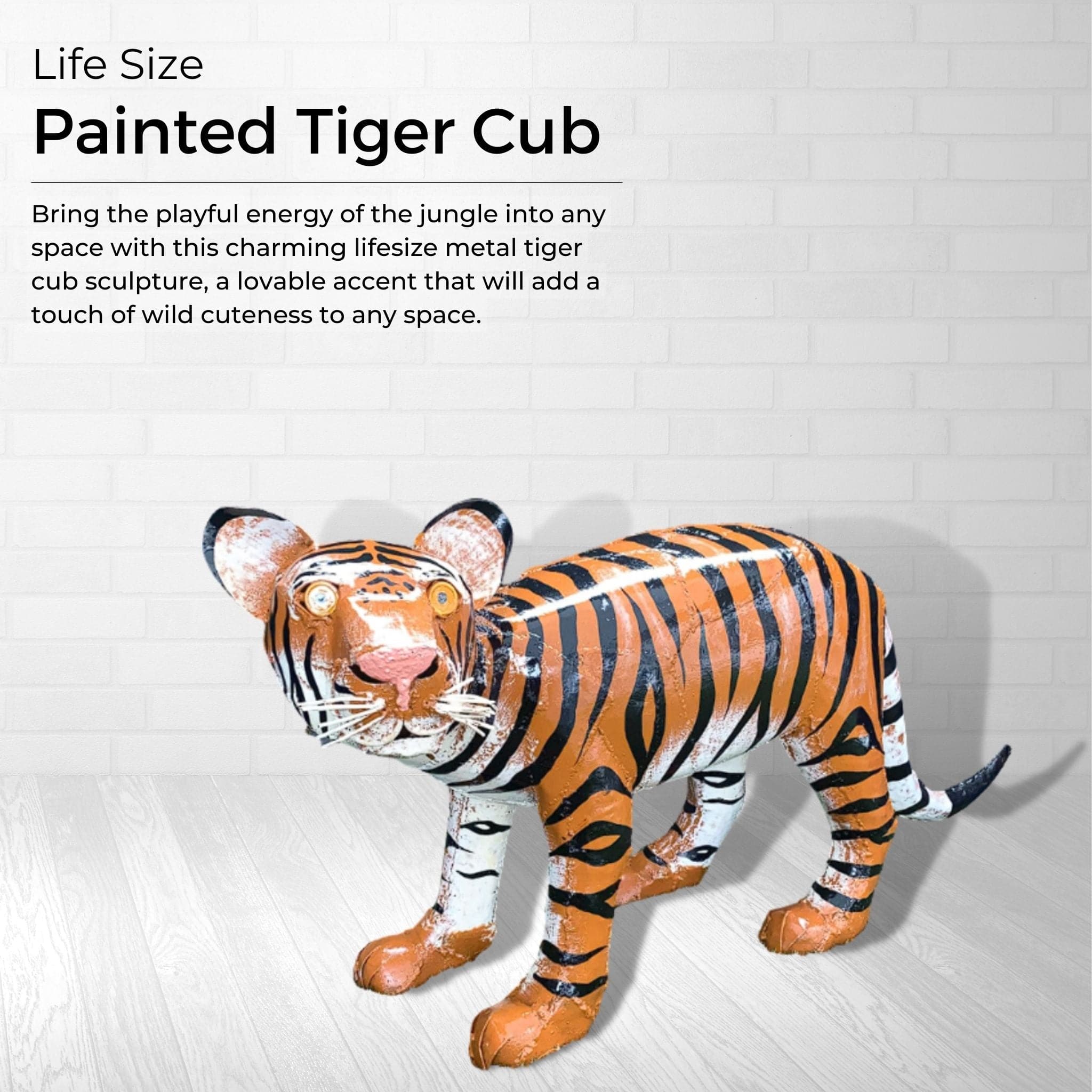 Painted Tiger Cub - Pangea Sculptures