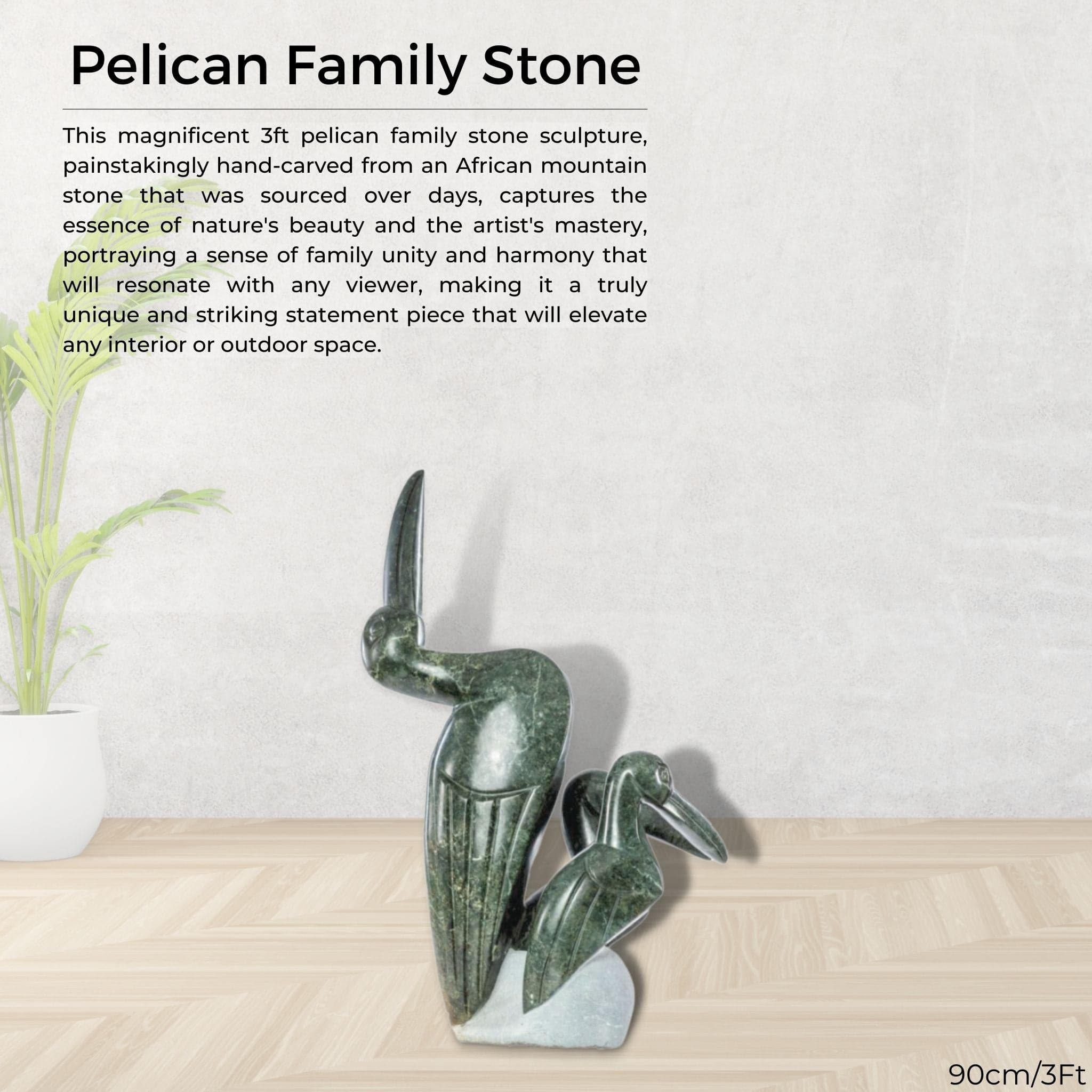 Pelican Family Stone - Pangea Sculptures
