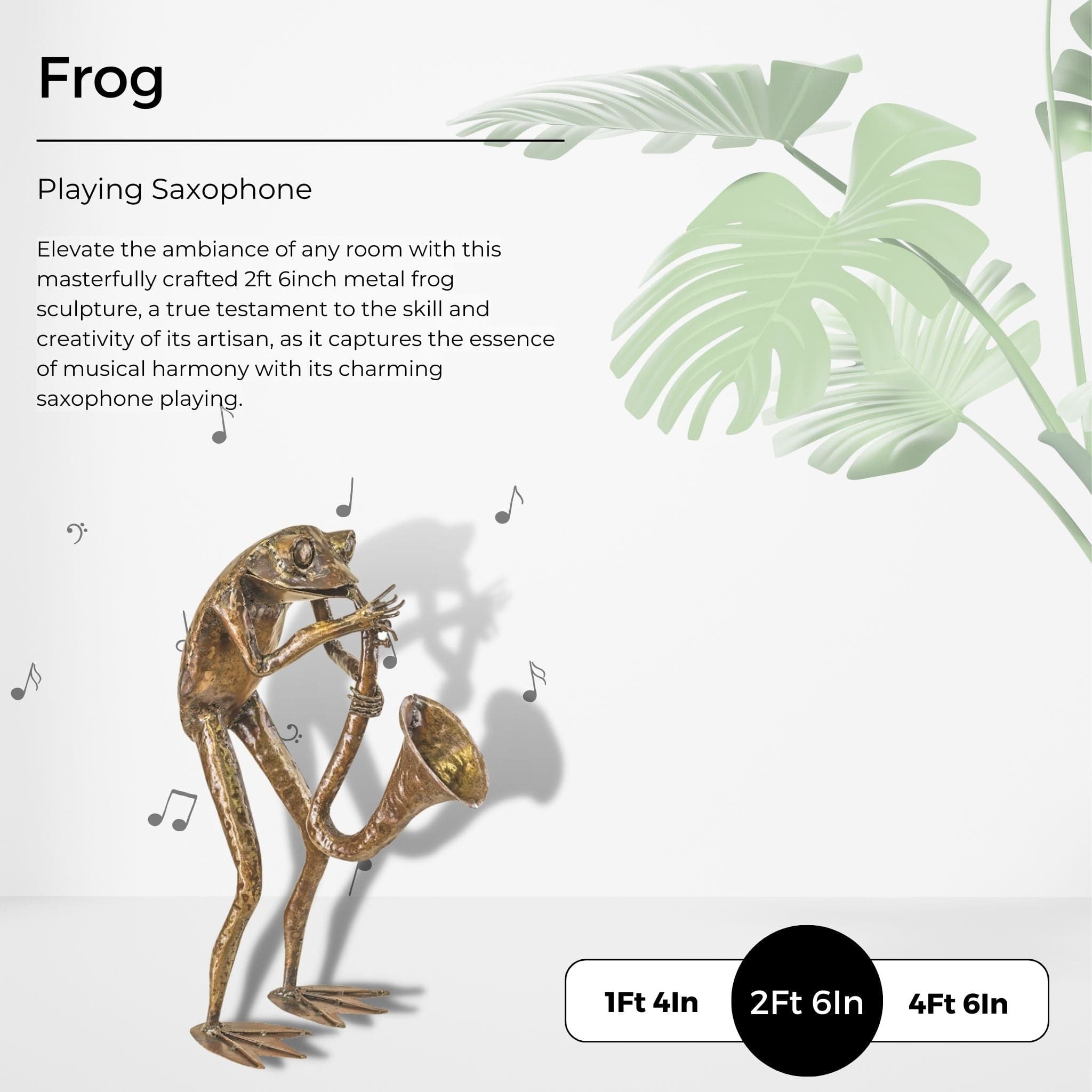 Saxophone Frog - Pangea Sculptures