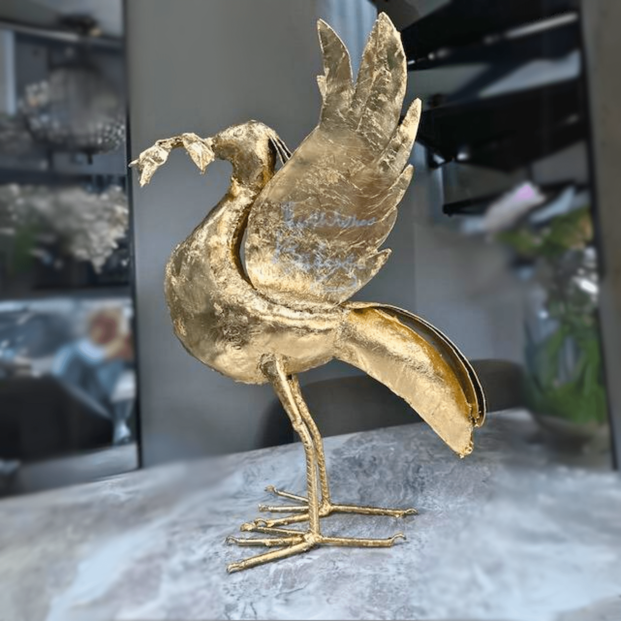 Signed Kenny Dalglish Golden Liver bird - Pangea Sculptures