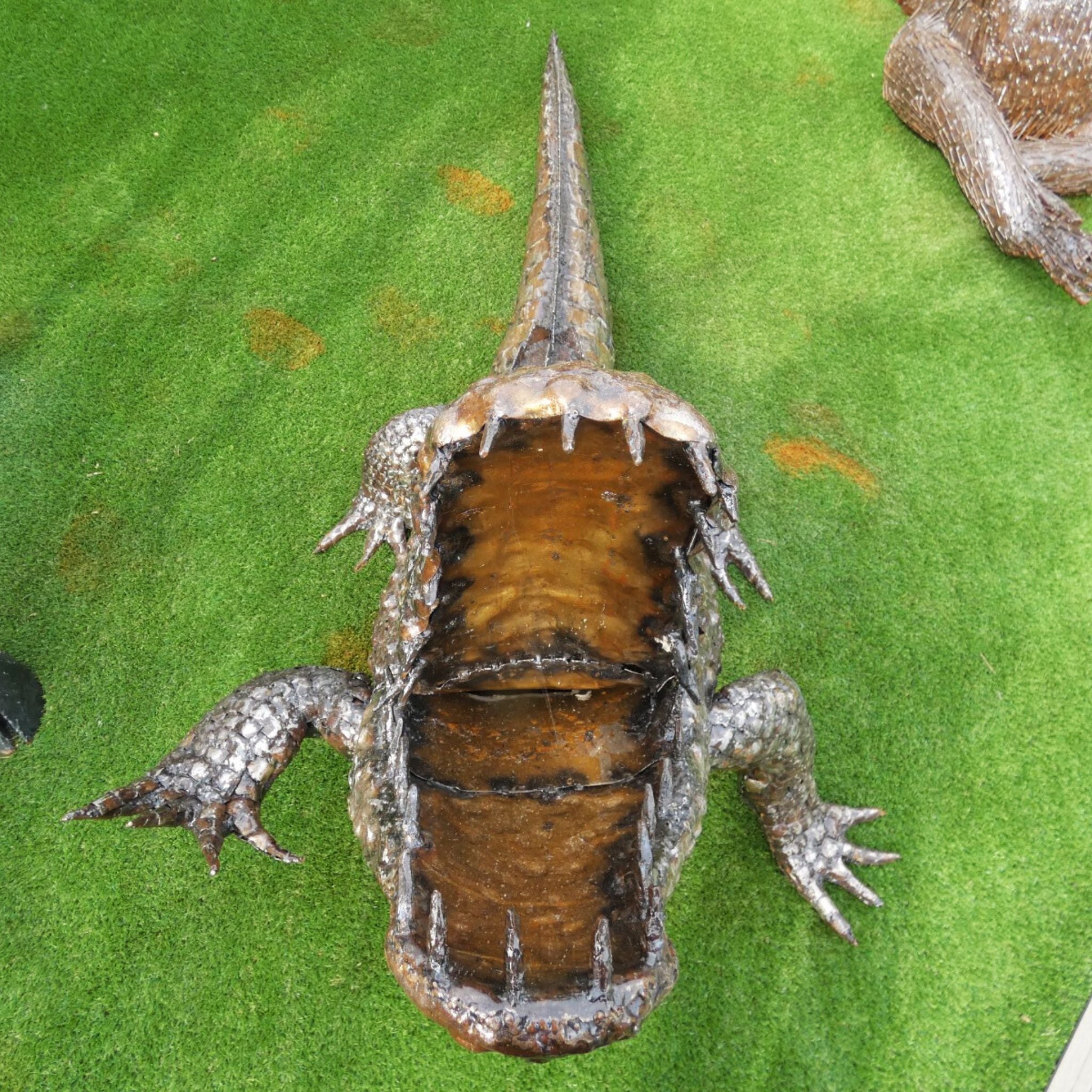 Standing Natural Crocodile - Pangea Sculptures