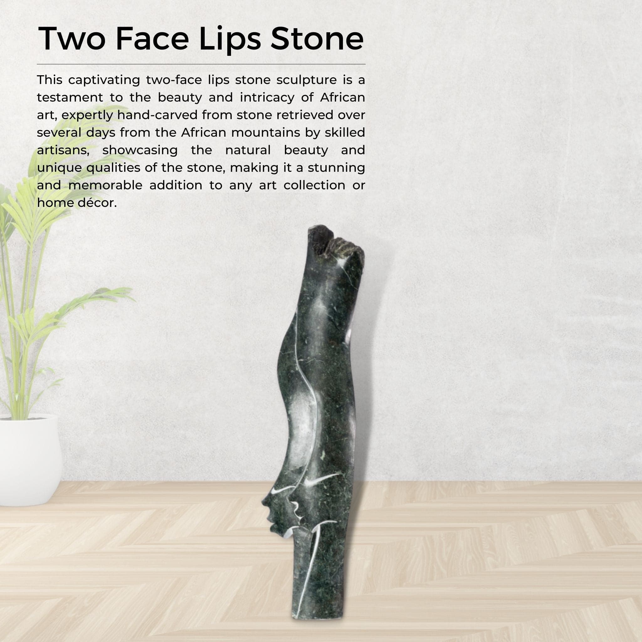 Two Face Lips Stone - Pangea Sculptures